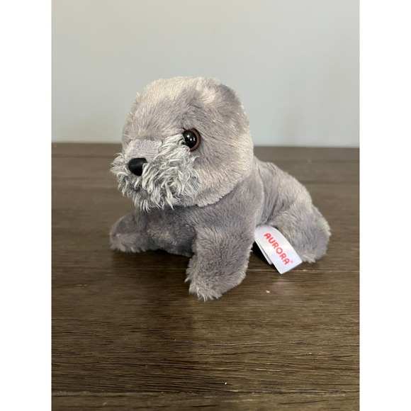 Aurora Baby Gray Seal Pup Plush - Picture 1 of 5